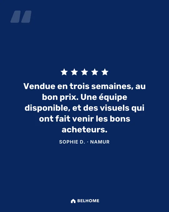 Avis Google mis en visuel, design citation sur fond de la couleur de l'agence