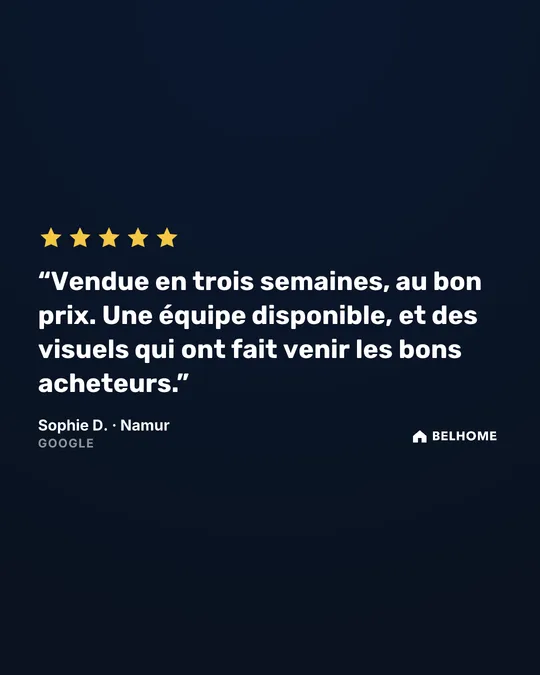 Avis Google mis en visuel, design sombre avec logo de l'agence