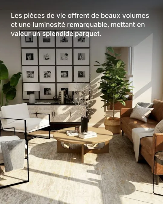 Carrousel immobilier style Éditorial, slide de texte rédigée à partir de l'annonce